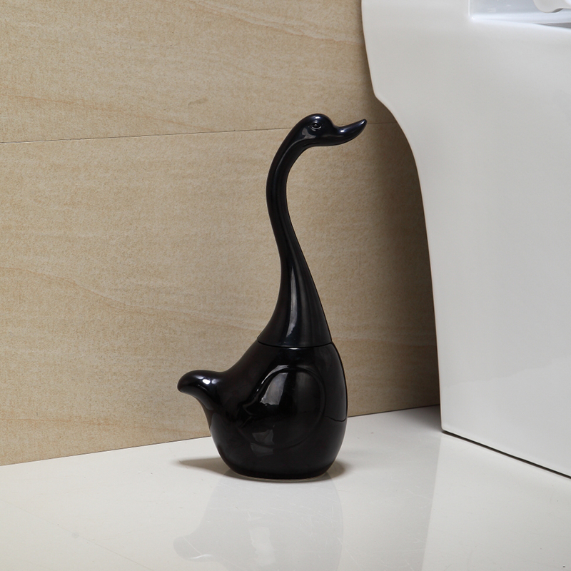 Hot Sale ceramic Plastic High quality Swan toilet brush holder Creative bathroom Funny Household Cleaning Tool cleaning brush