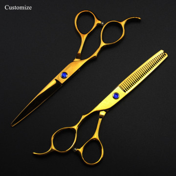 5 Colors Customize Japan 440c Left hand 6 '' cut hair scissors set cutting barber haircut thinning shears Hairdresser scissors