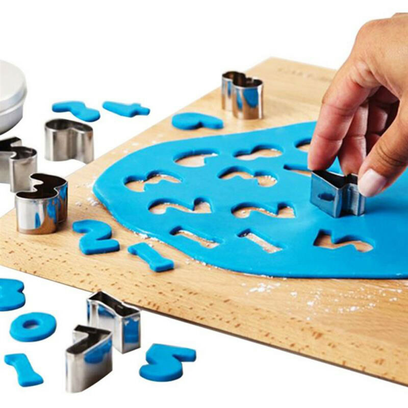 37pcs Number Letter Cookies Tools Alphabet Letter Number Cake Fondant Icing Cutter Mould stainless Tools Set Adult Child