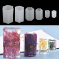 1PC Cylinder White Transparent Silicone Mold Resin Candle Mould Crystal Glue Casting Mould Jewelry Making Diamond Clay Molds