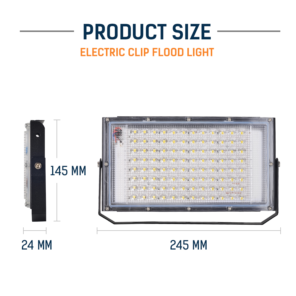 Electricity Clip LED Flood Light DC12V Alligator Clip Floodlights 100W Power Outdoor Spotlightings for Garden Night Market