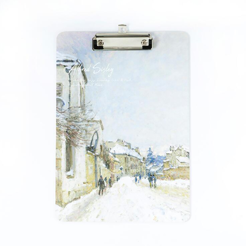 Famous Painting Series Wooden A4 Clipboard File Document Holder Writing Board Clip Sketch Clipboard for Office Students Artists