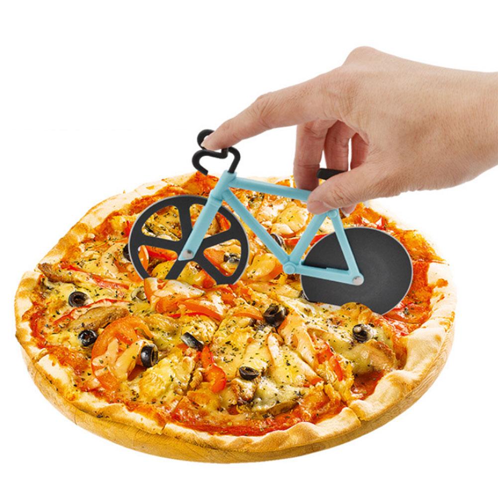 Creative Bicycle Stainless Steel Blades Non-Stick Pizza Cutter Cutting Wheels Slicer pizza acessorios tools