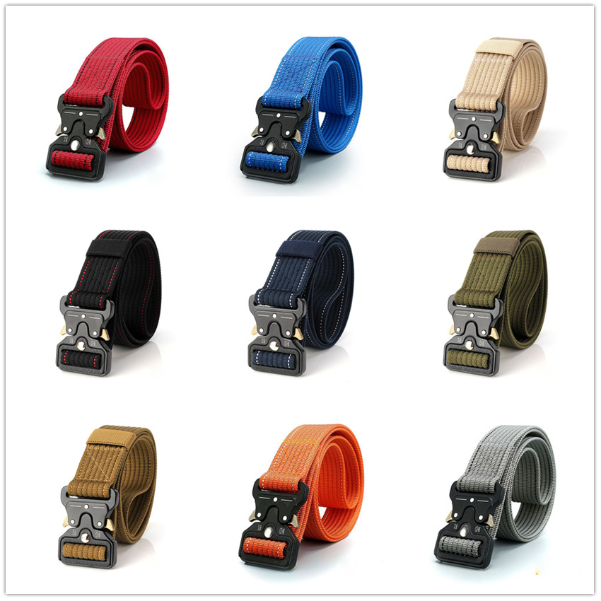 14 Types Outdoor Equipment Unisex Belt Nylon Tactical Designer Men Belts For Jeans Canvas Strap Metal Buckle Knitted Waist Belt
