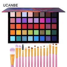 UCANBE Spotlight Eyeshadow Palette with 15pcs Makeup Brushes Dazzling Sparkle Eye Shadow Metallic Pigmented Powder Makeup Set