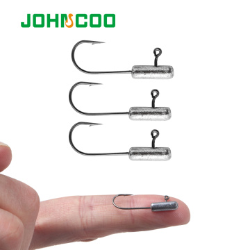 JOHNCOO Mini Jig Head Hook 20pcs Exposed Lead Head Hook Barbed Hook Trout Soft Lure Jig Fishing Hook