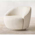 Modern Boucle Fabric Lecco Swivel Chair for home