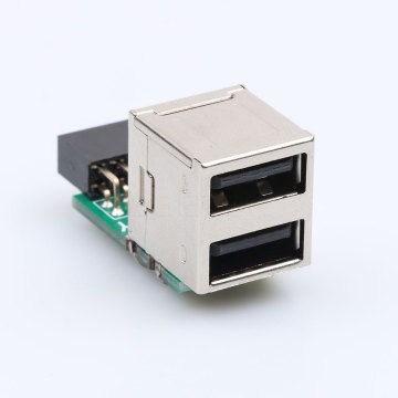 New USB 2.0 9Pin Female to 2 Port A Female Adapter Converter Cable Adapter Motherboard PCB Board Card Extender Internal