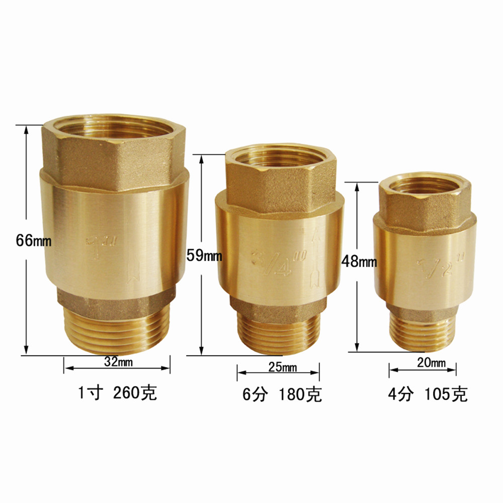 Brass 1/2" 3/4" 1" Female x Male thread wire mouth vertical check valve non-return valve