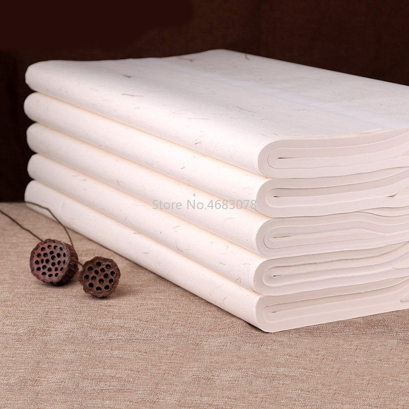 100 Sheets Traditional Xuan Paper Chinese semi-raw rice paper Painting Calligraphy Supplies
