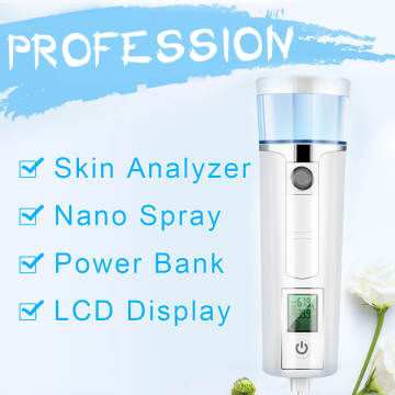 Digital Skin Analyzer Professional Portable Tester Dry Moisture Oil Content Analysis Facial Sprayer Face Nano Steamer Device SPA