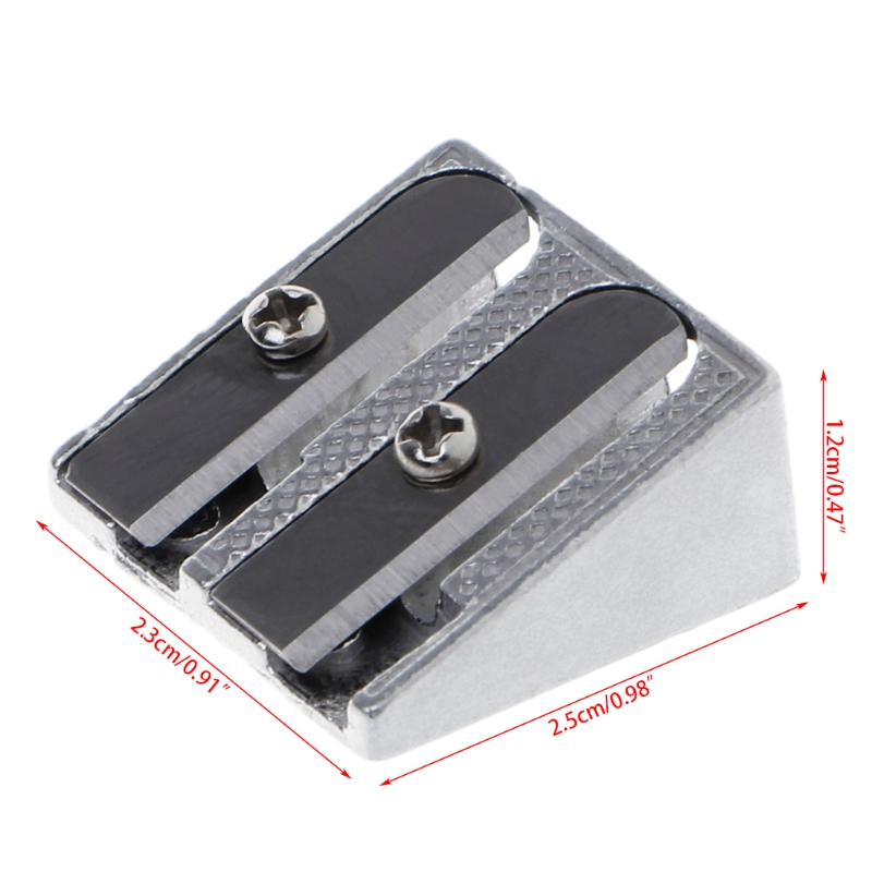 Metal Bevelled Double Hole Pencil Sharpener School Office Sharpener Stationery