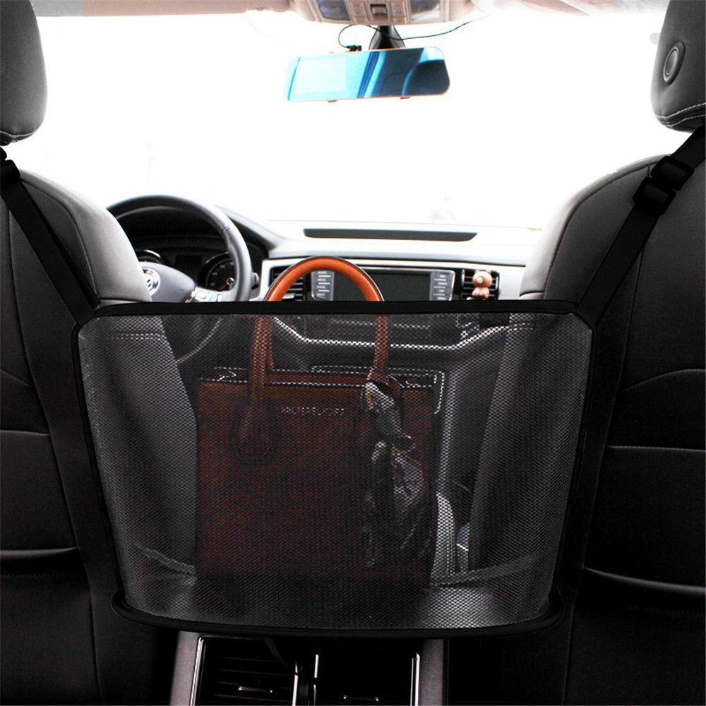 40x26CM Car Seat Gap Net Bags Storage Black Auto Front Backrest Middle Gaps Hanging Bag Foods Organizers Interior Accessories