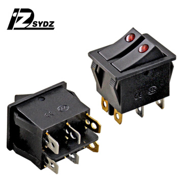 Electric Heater switch rocker switch power switch I/O 6 pin with light 16/30A 250VAC KCD3 boat switch cat's eye switch