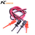 1pc 100cm Long Dual Hook Clip Test Probe Cable Leads Alligator clip black&red