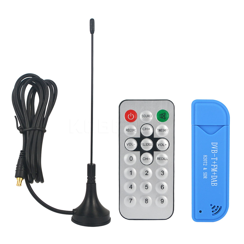 1pcs Video Equipment TV Dongle DVB-T + DAB + FM RTL2832U + FC0012 Digital USB 2.0 TV Stick Support SDR Tuner Receiver For Win7/8