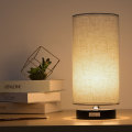 Minimalist Bedside Desk Lamp with Fabric Shade