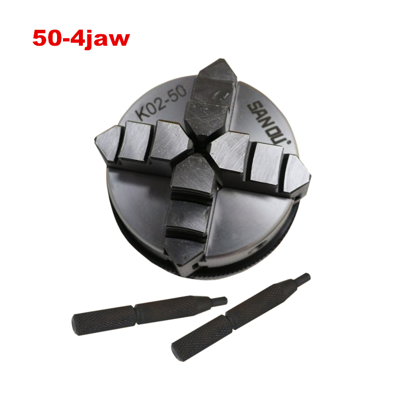 Manual Self-Centering wood Lathe Chuck 3jaws 4 jaws 50 65mm Woodworking Lathe Chuck Connecting rod for DIY Metal Wood Lathe