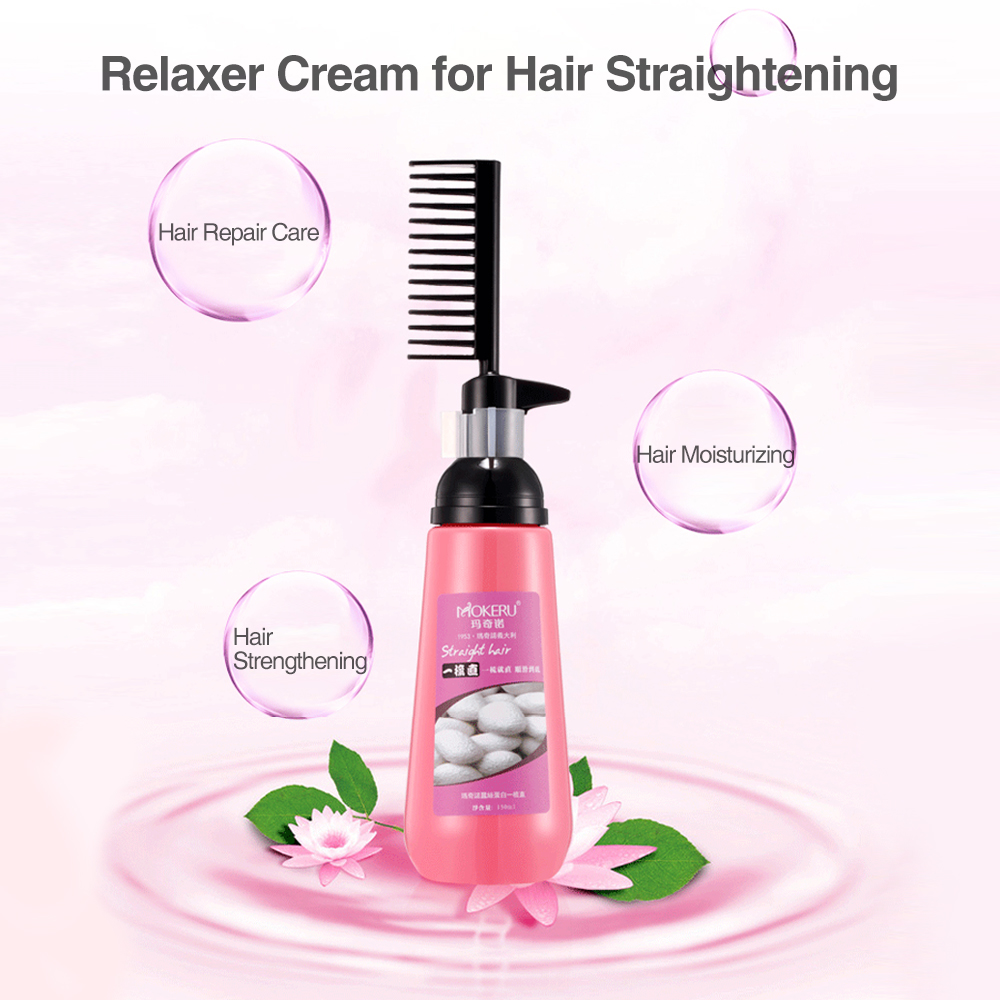 Smooth Straight Hair Relaxer Cream With Comb 2 In 1 Nourishing Repair Haircare Straightening For Female Woman 150ml