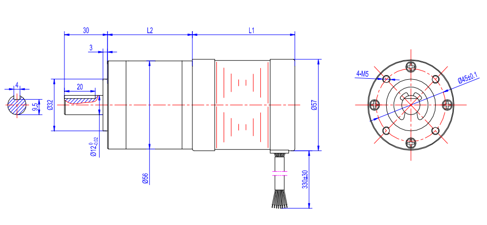 57BL-P brushless dc gear motor/ NEMA 23 planetary geared motors with high-gauge steel housing