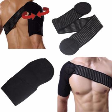 Sports Elastic Single Shoulder Brace Support Strap Wrap Belt Band Pad Shoulder Care Bandage Black Single Arm Belt Back Support