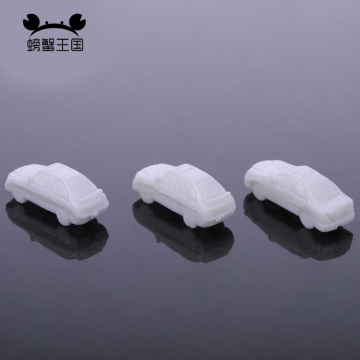 100pcs 1:250 mini scale ABS plastic model car white car for architectural model making train layout