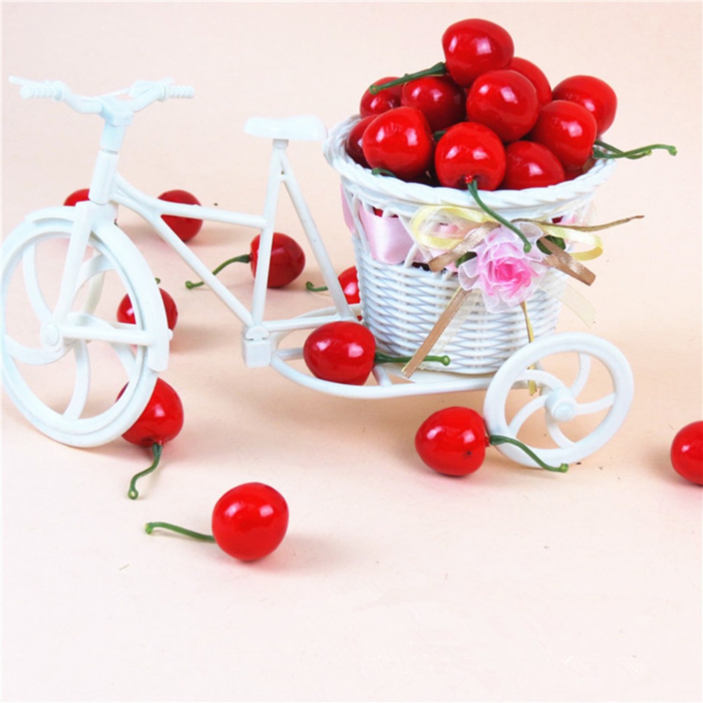 10/20Pcs Funny Kitchen Toys 2.5cm Mini Fake Plastic Fruit Small Berries Artificial Flower Red Cherry For Kids Home decoration