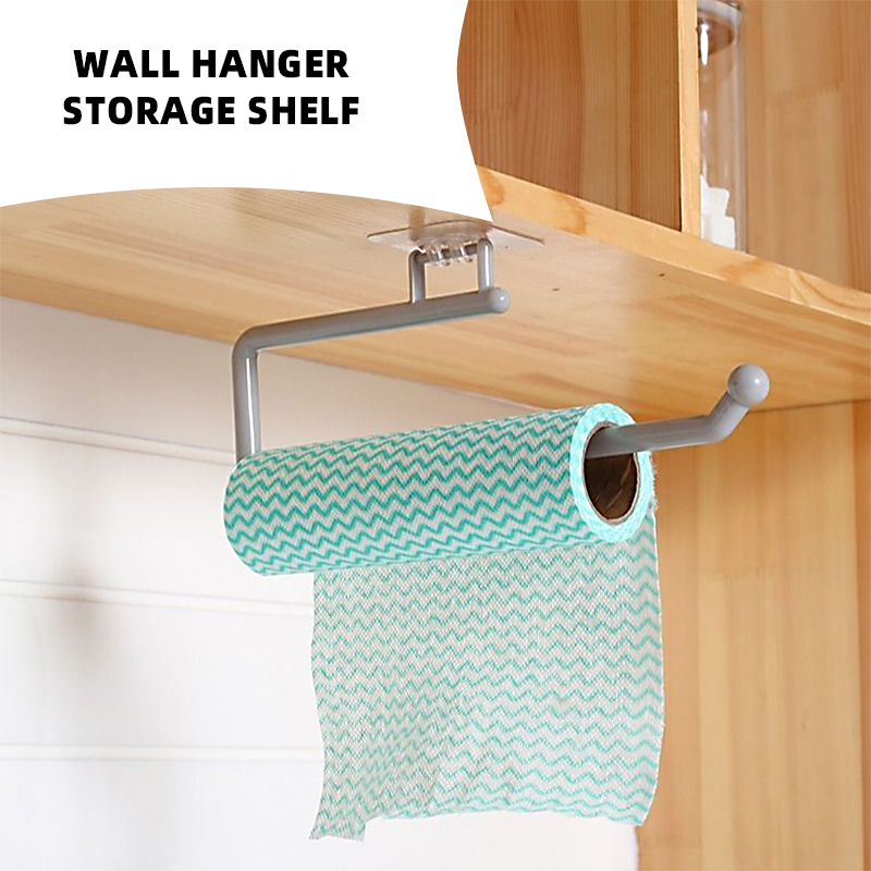 Kitchen Paper Roll Holder Towel Hanger Rack Bar Cabinet Rag Hanging Holder Toilet Organizer Bathroom Shelf Paper Holders