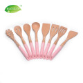 Natural Beech Wooden Utensils With Silicone Handle