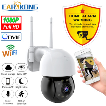 EARYKONG Outdoor Waterproof Wifi Camera Automatic TrackingPTZ Control Infrared Light And White Light Home Surveilance IP Camera