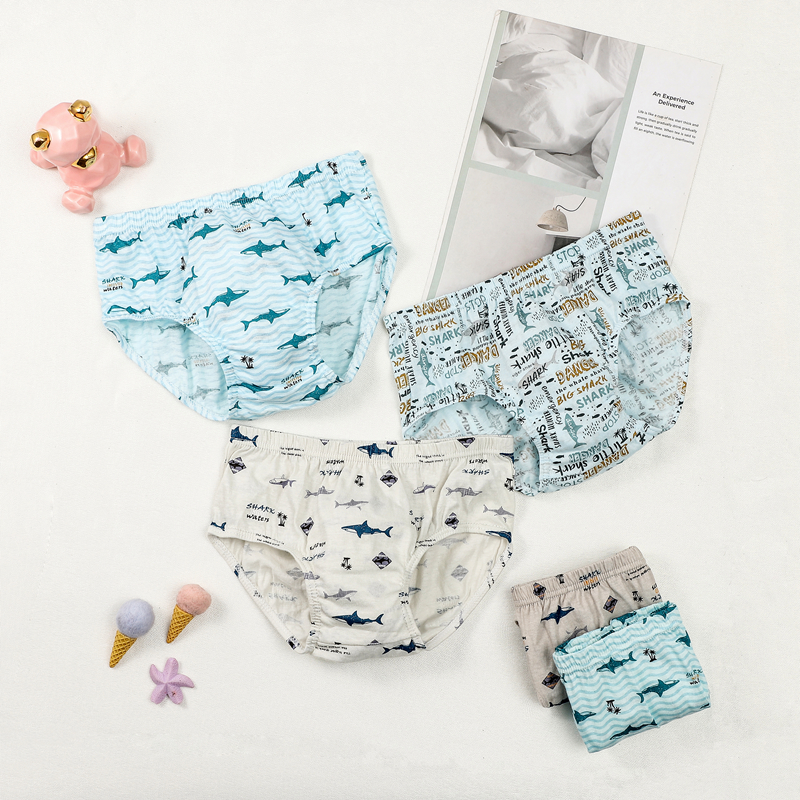 5 Pcs/Lot Children Underwear Cotton Panties For Boys Shark Cartoon Children Triangle Briefs Breathable Kids Briefs Boys Knickers