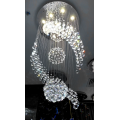 Staircase Decoration Hot Sale lustre living room high exquisite curved LED crystal chandelier