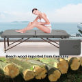 Massage Table Bed Section Folding Couch Bed Lightweight Beauty Salon Tattoo Therapy Wooden Frame 60 70 cm width -Black
