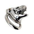 Male Chastity Devices with Anti-loop Animal Tiger head Stainless Steel cock Cage For Men sex toys adult products penis ring