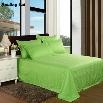 High Quality 5 Star Hotel Flat Sheet 100% Satin Cotton Apple Green Color Hotel Bed Sheet Twin Full Queen King Size Free Shipping