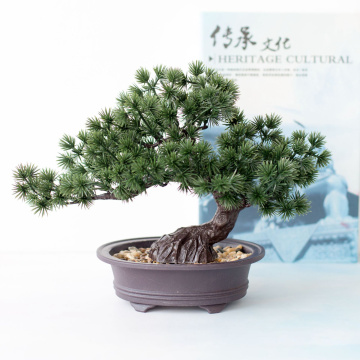 high quality Artificial Plants green Bonsai Tree Simulation Pine Needles Cypress Plants garden/desk/home living room decorations