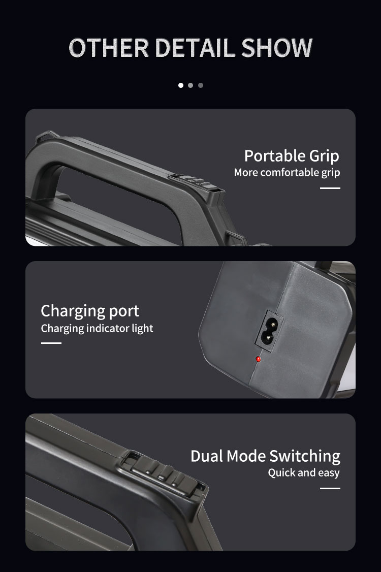 Rechargeable LED Searchlight Battery with Side Emergency Light-detail-5