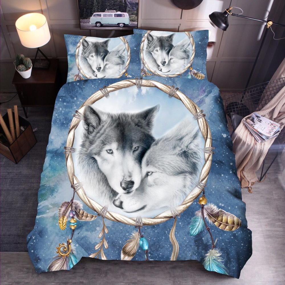 LOVINSUNSHINE Comforter Set King Size Duver Cover 3d Wolf Bedding Sets Queen AB#159