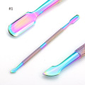 1pcs Chameleon Cuticle Pusher Double Sided Stainless Steel Stick Rod Dead Skin Gel Polish Remover Nail Care Nail Art Tools BE062