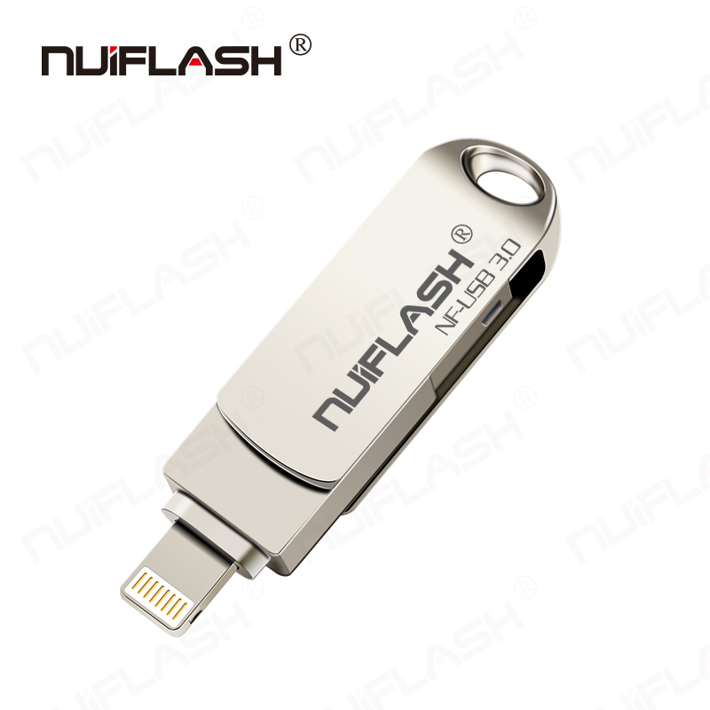 nuiflash Usb Flash Drive pendrive For iPhone 6series/7/7Plus/8/X Usb/Otg/Lightning Pen Drive For iOS External Storage Devices
