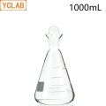 YCLAB 1000mL Iodine Flask Conical 1L Boro 3.3 Glass Wide Spout with Standard Ground Stopper Laboratory Chemistry Equipment