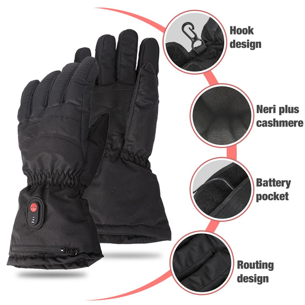 Winter Heated Gloves USB Rechargeable Adjustable Hand Warmer With 1pair 5v 6000mAh power banks for Cycling motorcycle Ski Gloves