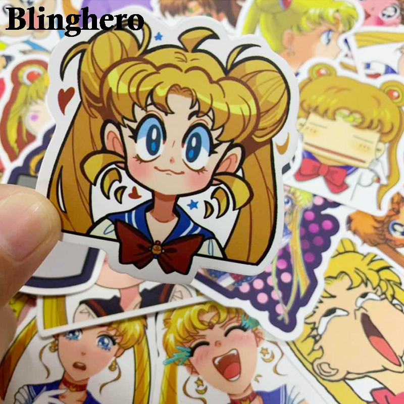 CA944 50pcs/set Sailor moon Anime Graffiti Stickers For Luggage Laptop Notebook Fridge Car Motorcycle Toy Phone Cartoon Stickers