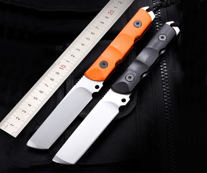 Free shipping The sharp Outdoor defense 60HRC height hardness D2 steel hunting knife G10 handle Outdoor straight knife