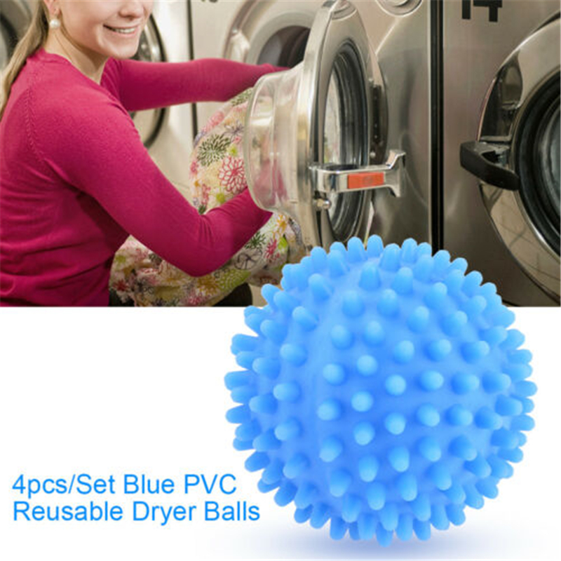 1/2Pcs Blue PVC Reusable Dryer Balls Laundry Ball Washing Drying Fabric Softener Ball for Home Clothes Cleaning Tools Detergent