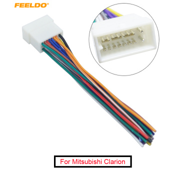FEELDO 10Pcs Car 16pin Wire Harness Plug Cable Female Connector For Mitsubishi Clarion Car Radio Stereo Aftermarket #AM1670