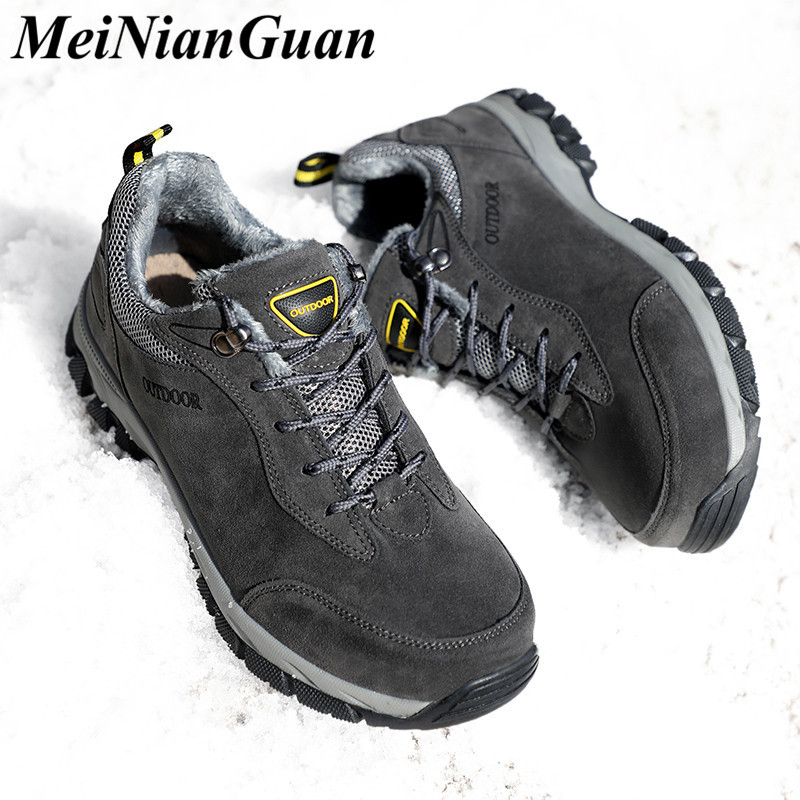 Plus Size Men Sport Shoes Short Plush Warm Men's Sneakers Male Running Shoes Non-slip Wear-resistant Platform Sports Man Shoe E3
