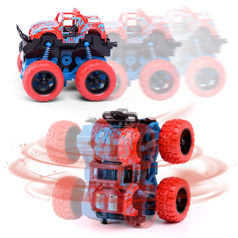 Car Plastic Friction Stunt Car Juguetes Carro Kids Toys For Boys Mini Inertial Off-Road Vehicle Pullback Children Toy