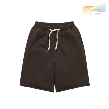 Brown Elastic Waist Workout Shorts