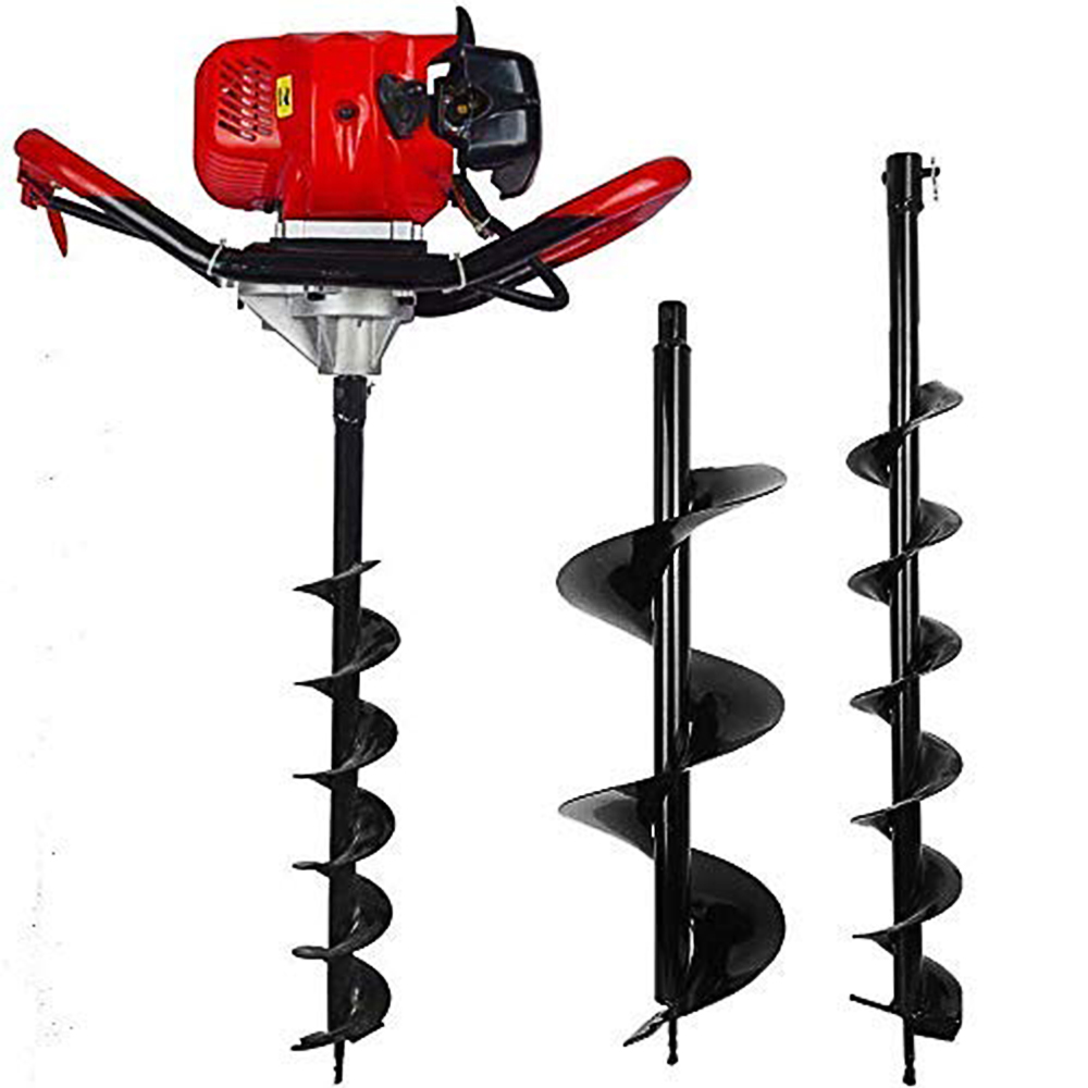52cc 2.4HP Gas Powered Post Hole Digger with Two Earth Auger Drill Bit 6" & 10"